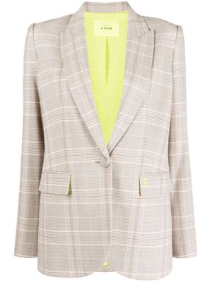 TWINSET plaid-check single-breasted blazer - Neutrals