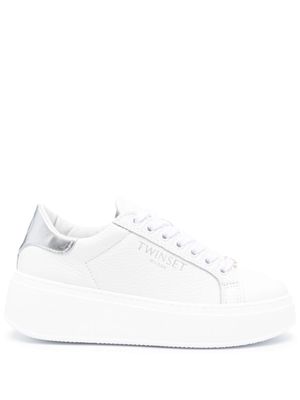 TWINSET platform leather sneakers - White