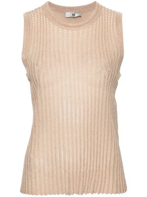 TWINSET plissé sleeveless knitted top - Gold