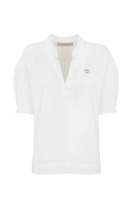 TwinSet Poplin Blouse With Logo