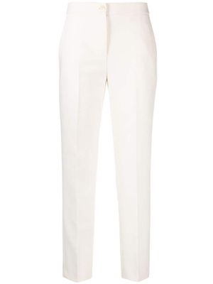 TWINSET pressed-crease tapered trousers - White