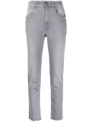 TWINSET raw-cut hem skinny jeans - Grey