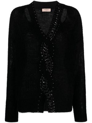 TWINSET rhinestone-embellished cut-out jumper - Black