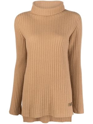 TWINSET ribbed-knit roll neck jumper - Neutrals