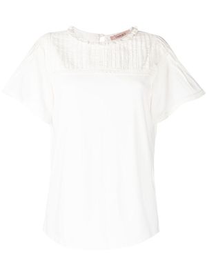 TWINSET ribbed short-sleeved T-shirt - White