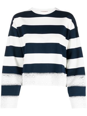 TWINSET round-neck striped sweatershirt - Blue