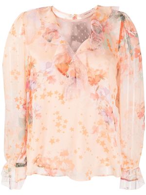 TWINSET ruffled floral-print blouse - Orange