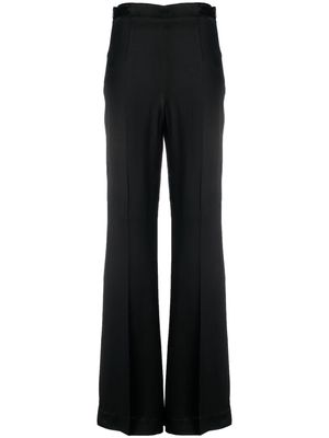 TWINSET satin-finish wide-leg trousers - Black