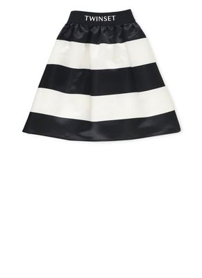 TwinSet Satin Striped Skirt