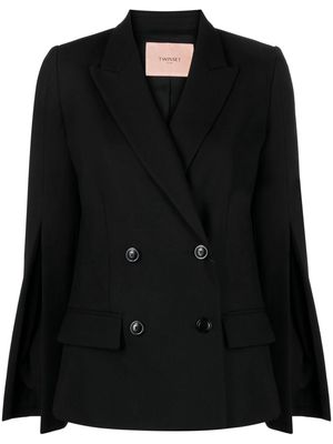 TWINSET side slit double-breasted blazer - Black