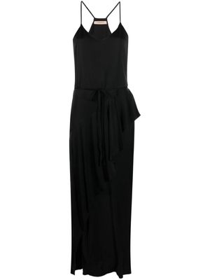 TWINSET sleeveless draped long dress - Black