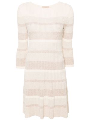 TWINSET stripe-print knitted minidress - Neutrals