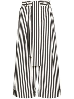 TWINSET striped wide-leg trousers - Black