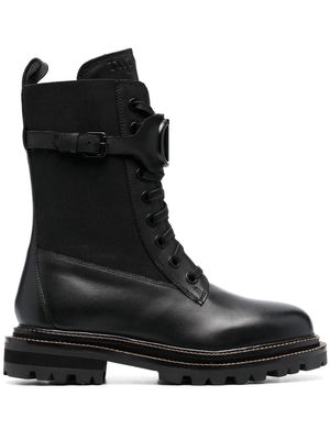 TWINSET stud-detail combat boots - Black