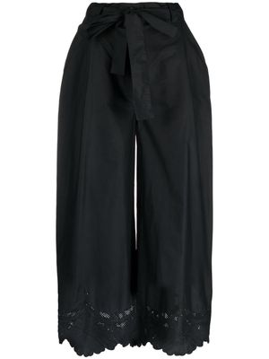 TWINSET tied-waist cropped trousers - Black