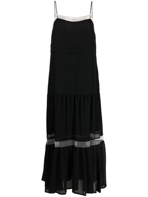 TWINSET tulle-panel long dress - Black
