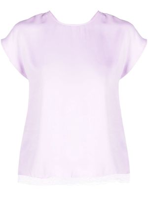 TWINSET V-back short-sleeved blouse - Purple