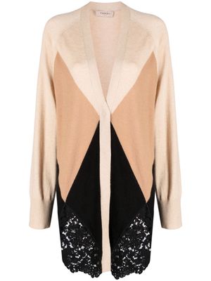 TWINSET V-neck panelled cardigan - Brown