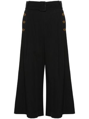 TWINSET wide-leg cropped trousers - Black