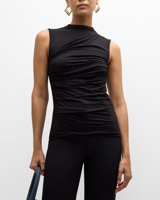 Twist Ruched-Front Jersey Tank Top