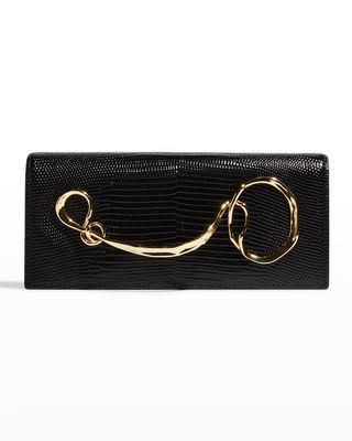 Twisted Gold Side Handle Clutch Purse