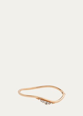 Twisted Ruched Cuff Bracelet with Diamonds