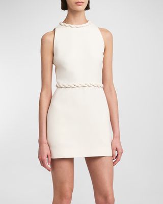 Twisted Sleeveless Solid Crepe Couture Mini Dress