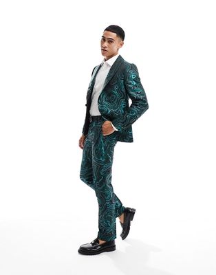 Twisted Tailor adichie marble suit pants in green