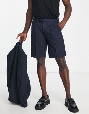 Twisted Tailor brenes boxy shorts in navy nep