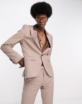 Twisted Tailor buscot suit jacket in sand-Neutral