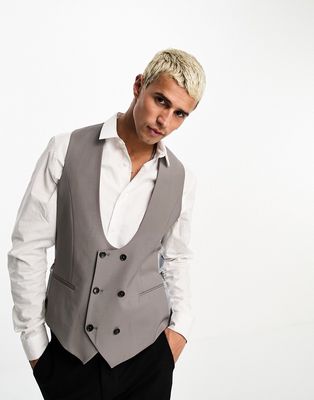 Twisted Tailor buscot suit vest in mink gray-Neutral