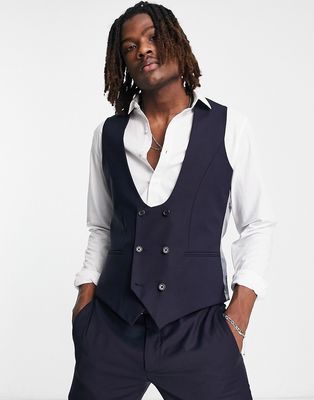 Twisted Tailor buscot suit vest in navy