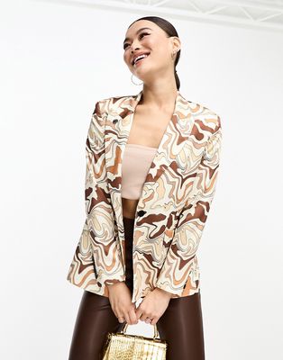 Twisted Tailor camo suit jacket in beige-Neutral