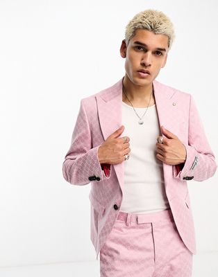 Twisted Tailor kei suit jacket in dusty pink