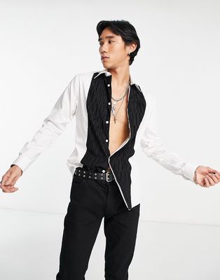 Twisted Tailor kerekes shirt in white-Black