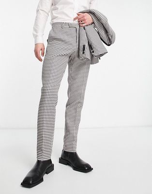 Twisted Tailor leach jacquard suit slim pants in navy