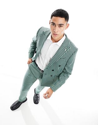 Twisted Tailor morrison check suit jacket in green