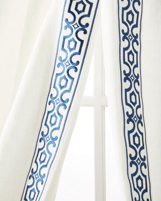 Two Andes Navy Curtains, 96"L