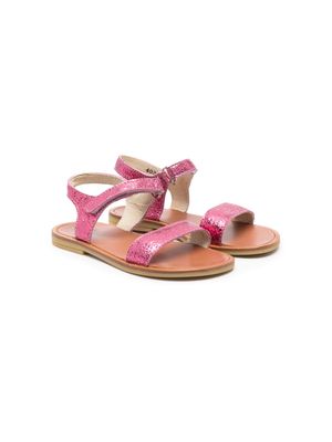 Two Con Me By Pépé crinkle-effect metallic leather sandals - Pink