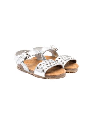 Two Con Me By Pépé crystal-embellished leather sandals - Silver