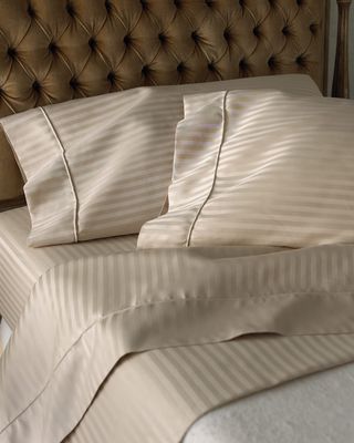 Two Extra Standard 600 Thread Count Pima Stripe Pillowcases