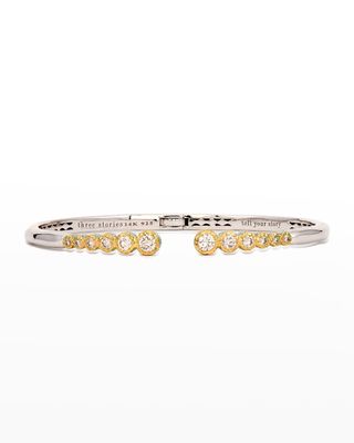 Two-Tone Classic Open Bezel-Set Diamond Bracelet