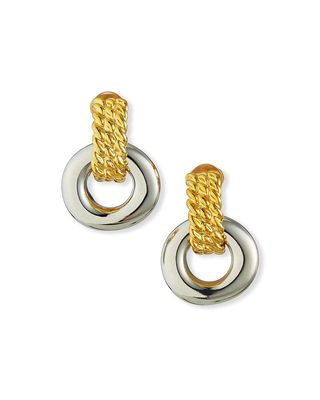 Two-Tone Clip Earrings