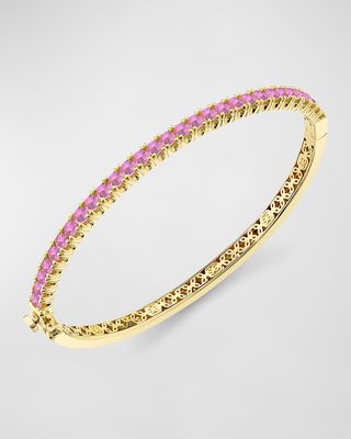 Two-Tone Pink Sapphire and Ruby Hinge Bracelet