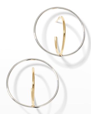 Two-Tone Saturn Earrings