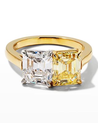 Two-Tone VVS2 White and Yellow Diamond Ring