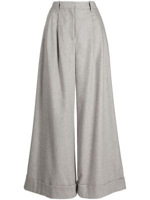 TWP Averyl pleated wide-leg trousers - Grey