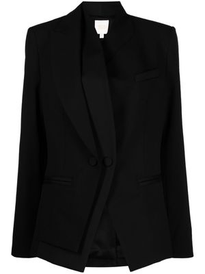 TWP Bianca asymmetric virgin wool-blend blazer - Black