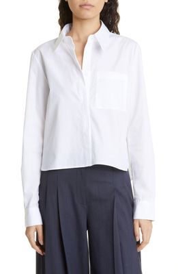 TWP Boy Crop Cotton Button-Up Shirt in White