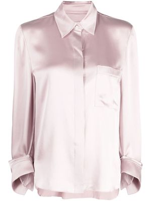 TWP Boyfriend silk-satin shirt - Pink